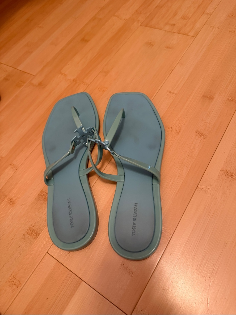 Tory Burch Light Teal Jelly Thong Sandals